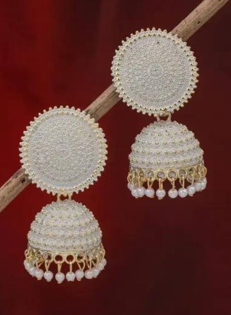 Traditional Jhumka Round Hoop Earring Bollywood Earrings for Women and Girls - Image 2