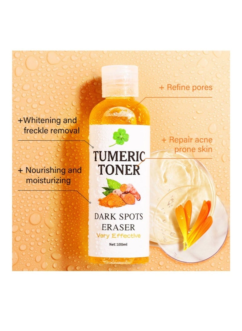 100ml Tumeric Toner Dark Spots Eraser Correcting Toner, Blemish Removing Facial Moisturizer for Women, The natural ingredients can clear up acne, lighten dark spots, minimize pores, control oil. - Image 4