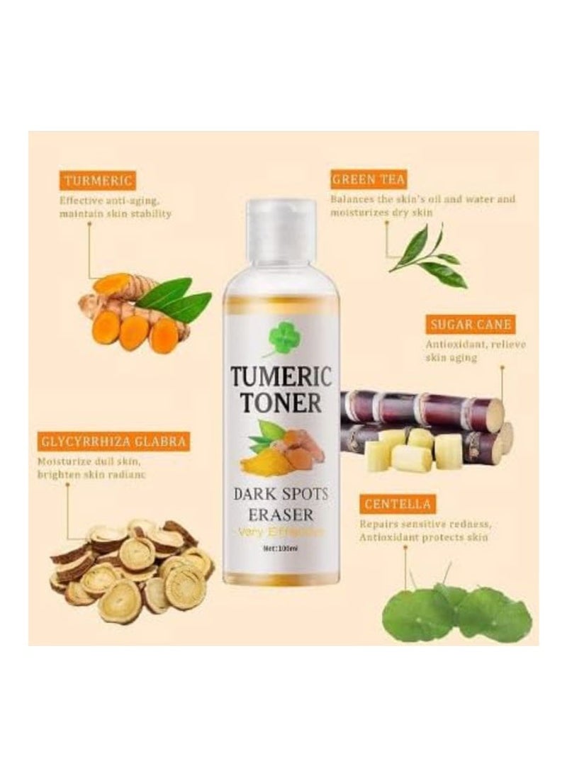 100ml Tumeric Toner Dark Spots Eraser Correcting Toner, Blemish Removing Facial Moisturizer for Women, The natural ingredients can clear up acne, lighten dark spots, minimize pores, control oil. - Image 5