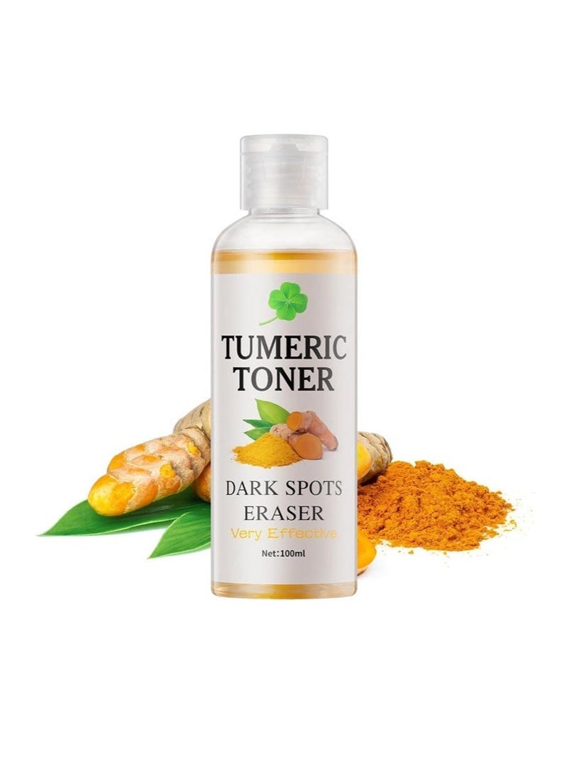 100ml Tumeric Toner Dark Spots Eraser Correcting Toner, Blemish Removing Facial Moisturizer for Women, The natural ingredients can clear up acne, lighten dark spots, minimize pores, control oil. - Image 1