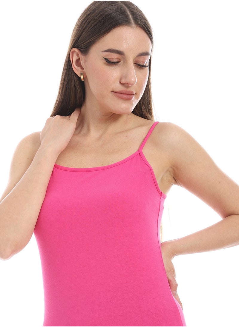 Andora - Fuchsia Spaghetti Sleeves Slip On Top_Fuchsia - Image 1