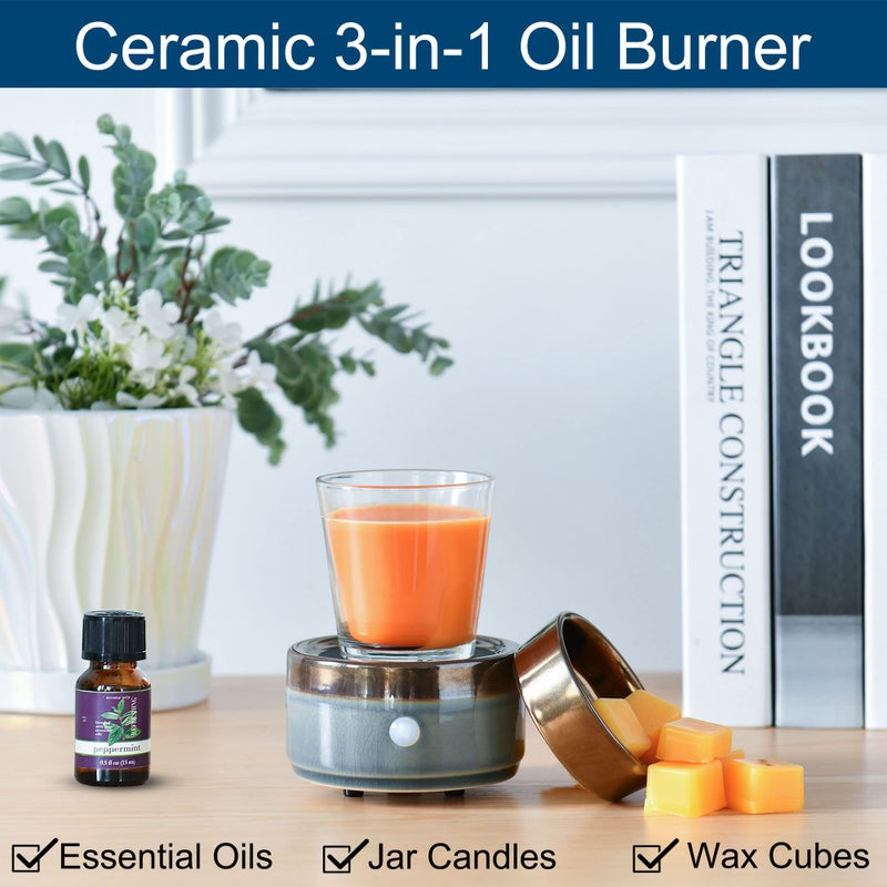 kobodon Ceramic Candle Wax Warmer,Home Fragrance Diffuser, Wax Melter Fragrances Candles Oils, Fragrance Warmer Candles or Wax Melts as Gifts for Mom Grandma Women - Image 5