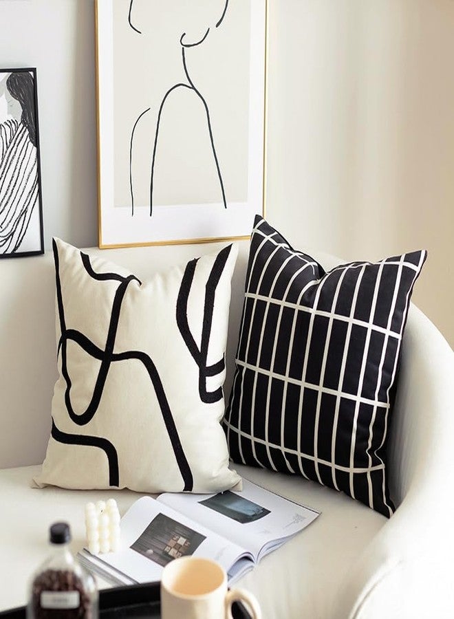 DOKOT Modern Abstract Decorative Throw Pillow Cover 18x18 inch Square Cushion Case for Home Couch Sofa - Image 4