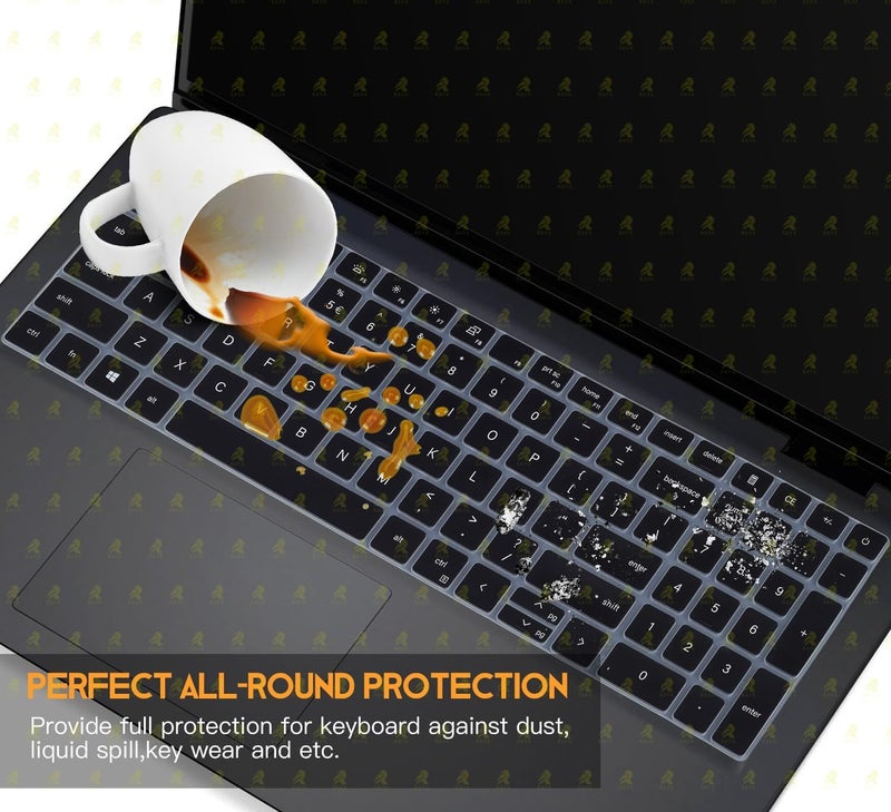 Raya غطاء جلد سيليكوني للوحة المفاتيح لجهاز ديل إنسبايرون 15 ( 3520 3530 3535 ) ديل فوسرو 15 ( 3510 3520 3525 3530 3535 ) و ديل فوسرو 16 ( 5620 5630 5635 ) لابتوبات (أسود) - Image 4