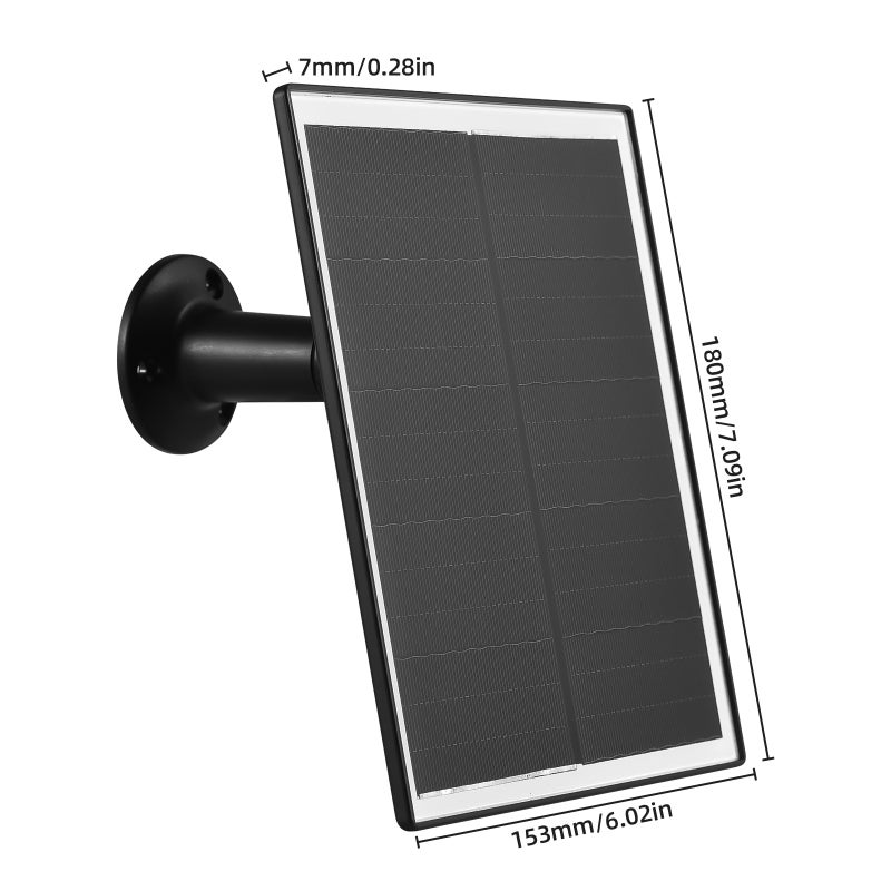 10W Solar Panel for Security Camera 5V Micro-USB Port Camera Solar Panel Charger with IP65 Waterproof / 9.84ft Cable / 360 Degrees Adjustable Bracket - Image 2