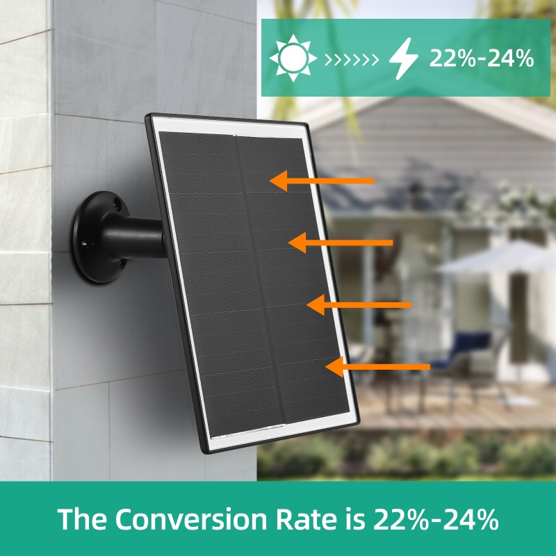 10W Solar Panel for Security Camera 5V Micro-USB Port Camera Solar Panel Charger with IP65 Waterproof / 9.84ft Cable / 360 Degrees Adjustable Bracket - Image 4