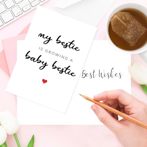 Londue Bestie Pregnant Card, Best Friend Pregnant Gifts, Pregnancy Card for Mommy to Be, Congrats Gift for Expectant Mothers, My Bestie is Growing A Baby Bestie - Image 3