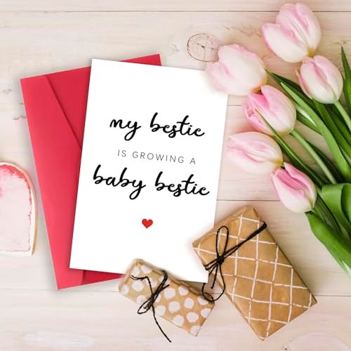 Londue Bestie Pregnant Card, Best Friend Pregnant Gifts, Pregnancy Card for Mommy to Be, Congrats Gift for Expectant Mothers, My Bestie is Growing A Baby Bestie - Image 5