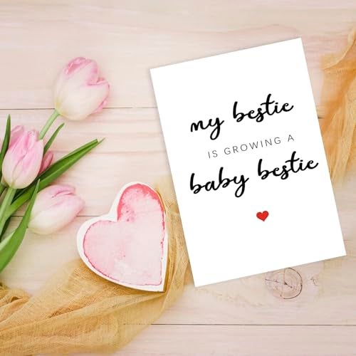Londue Bestie Pregnant Card, Best Friend Pregnant Gifts, Pregnancy Card for Mommy to Be, Congrats Gift for Expectant Mothers, My Bestie is Growing A Baby Bestie - Image 4