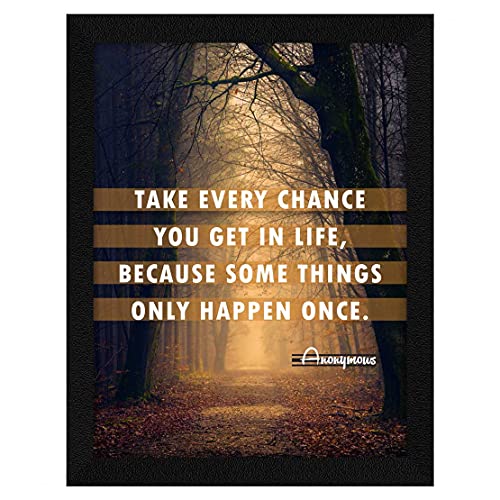 ArtX Motivational Inspirational Quotes, Take Every Chance Framed Wall Art Painting, Multicolor, Abstract, 10 X 13 Inches, Set of 1 - Image 1
