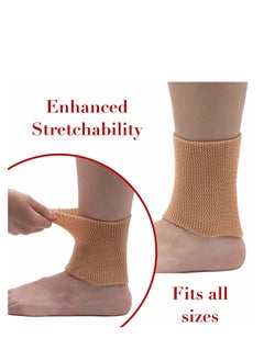 Generic Ankle Gel Sleeves - Padded Skate Socks Ankle Protection Figure Skating, Hockey, Roller, Inline, Riding, Ski or Equestrian Tall Boots Tan, 2 Ankle Gel Sleeves  - Image 3