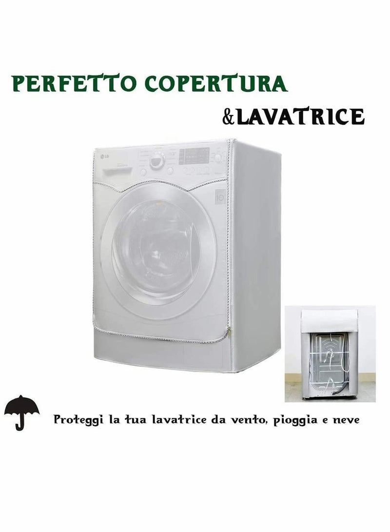 Zikra Washing Machine Cover, Sunscreen Dustproof Cover For Front Load Washer Protection For Home Laundry, Dust proof and Anti-aging Anti-ageing Water Resistant of Washing Machine - Image 3
