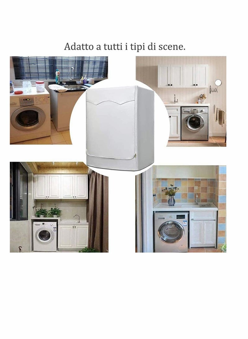 Zikra Washing Machine Cover, Sunscreen Dustproof Cover For Front Load Washer Protection For Home Laundry, Dust proof and Anti-aging Anti-ageing Water Resistant of Washing Machine - Image 2