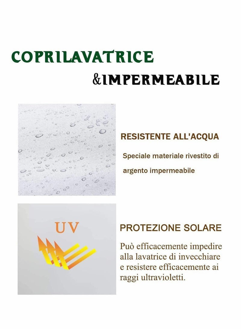 Zikra Washing Machine Cover, Sunscreen Dustproof Cover For Front Load Washer Protection For Home Laundry, Dust proof and Anti-aging Anti-ageing Water Resistant of Washing Machine - Image 5