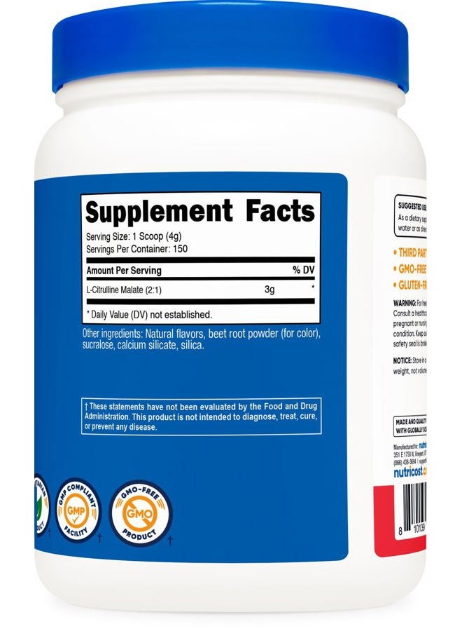 Nutricost مالات L-سيترولين 2:1 (600 جرام) بنكهة فواكه - دعم التمرين، أداء العضلات، معزز أكسيد النيتريك - مسحوق مكملات اللياقة البدنية، 75 حصة - Image 5