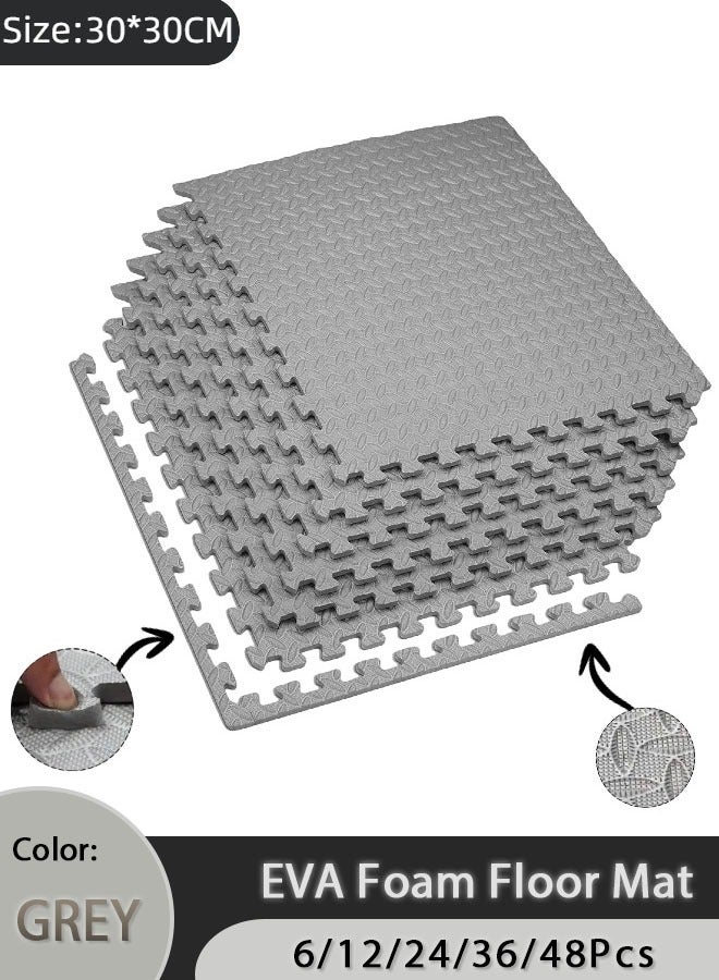 Foam Floor Mat, Gym Flooring for Home Gym Interlocking Exercise, Children's Patchwork Crawling Mat, Home Bedroom Floor Mat, Thickened Crawling Mat,  EVA  Summer Jigsaw Carpet（Grey） - Image 1