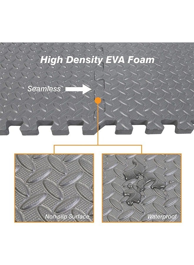 Foam Floor Mat, Gym Flooring for Home Gym Interlocking Exercise, Children's Patchwork Crawling Mat, Home Bedroom Floor Mat, Thickened Crawling Mat,  EVA  Summer Jigsaw Carpet（Grey） - Image 4