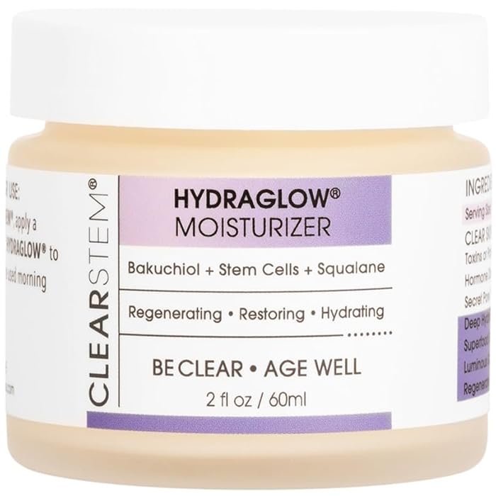 CLEARSTEM - HYDRAGLOW Stem Cell Moisturizer - Bakuchiol + Squalene - Youthful Skin Face Moisturizer - All Skin Types - Facial Skin Care Products - Gluten Free, Cruelty Free - 2 fl oz / 60ml - Image 1