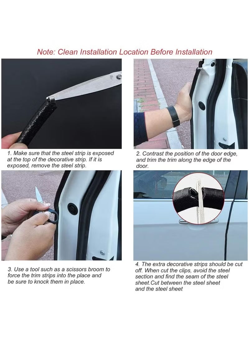 Classic Car Door Edge Guards, Rubber Clip Seal U Shape Edge Trim Guard Protection Car Metal Door Edge Protector Strip, Fit for SUV Sedan and Most Models (16.4 Ft(5M) No Glue Required (Black) - Image 4