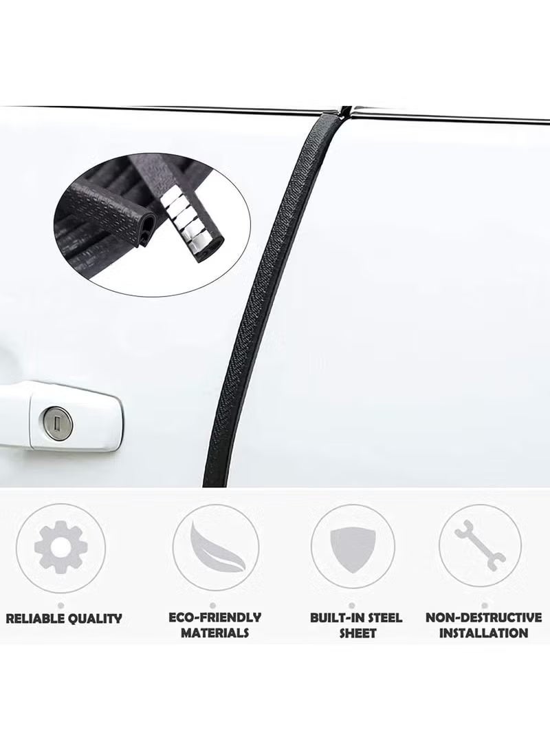 Classic Car Door Edge Guards, Rubber Clip Seal U Shape Edge Trim Guard Protection Car Metal Door Edge Protector Strip, Fit for SUV Sedan and Most Models (16.4 Ft(5M) No Glue Required (Black) - Image 5