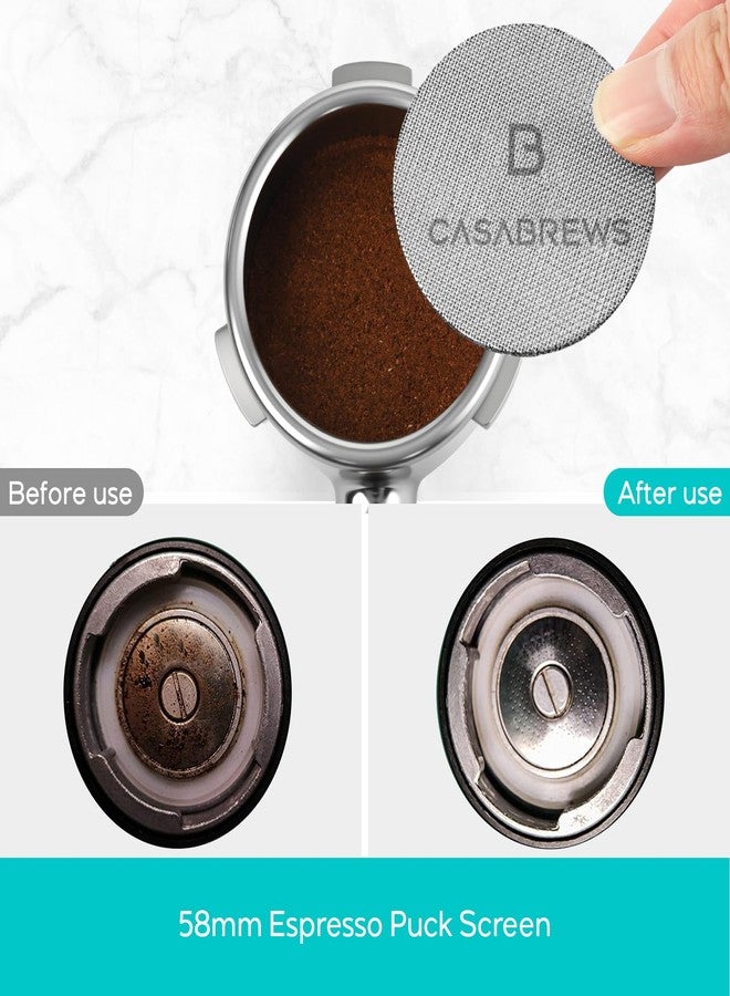 Casabrews 58mm Bottomless Portafilter with 3 Ears, Professional Espresso Portafilter with Filter Basket and Puck Screen, Compatible with CASABREWS Ultra, 5700 Series, 4700Gense and Neutron Pro - Image 3