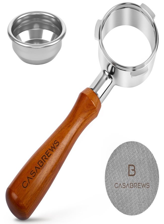 Casabrews 58mm Bottomless Portafilter with 3 Ears, Professional Espresso Portafilter with Filter Basket and Puck Screen, Compatible with CASABREWS Ultra, 5700 Series, 4700Gense and Neutron Pro - Image 1