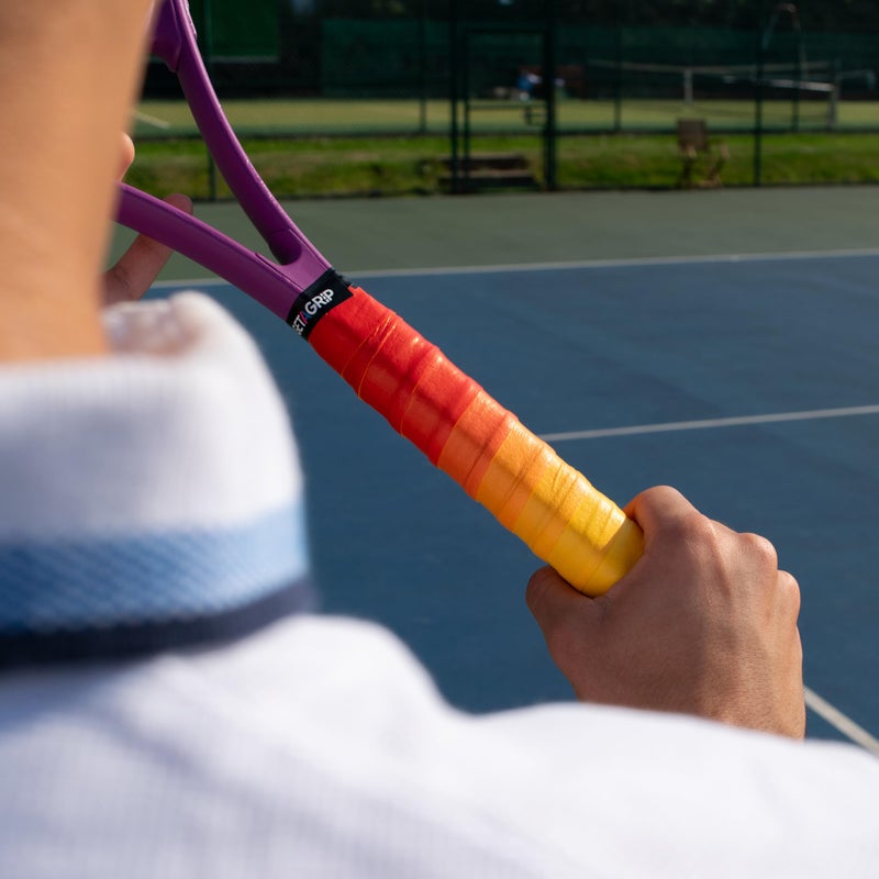 Get A Grip - Custom Tennis Racket Grip Tape - Anti-Slip/Quick-Drying Tennis Overgrips - Precut Badminton Racket Grip with Finishing Tape (Game, Sunset, Match, 1 Grip) - Image 5