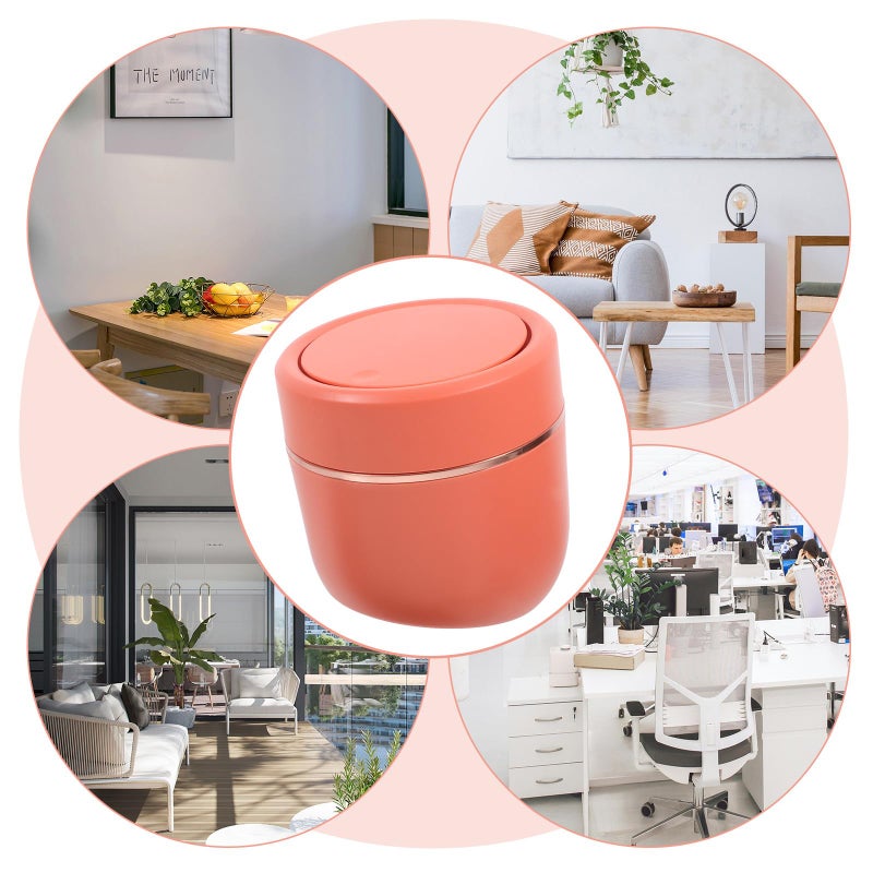 Mini Desktop Trash Can With Lid Compact Press Top Waste Bin For Office Kitchen - Image 4