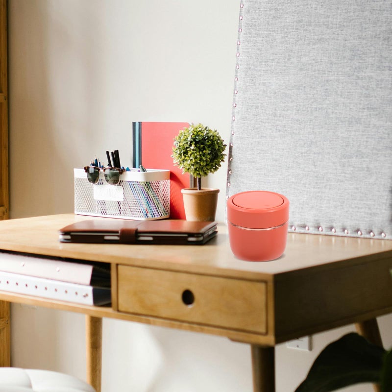 Mini Desktop Trash Can With Lid Compact Press Top Waste Bin For Office Kitchen - Image 5