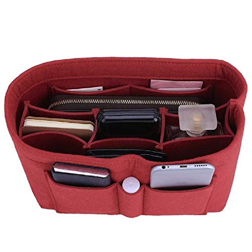 ZTUJO Purse Organizer Insert, Felt Bag Organizer For Handbag, 13 Colors, 6 Sizes (Large, Red) - Image 1