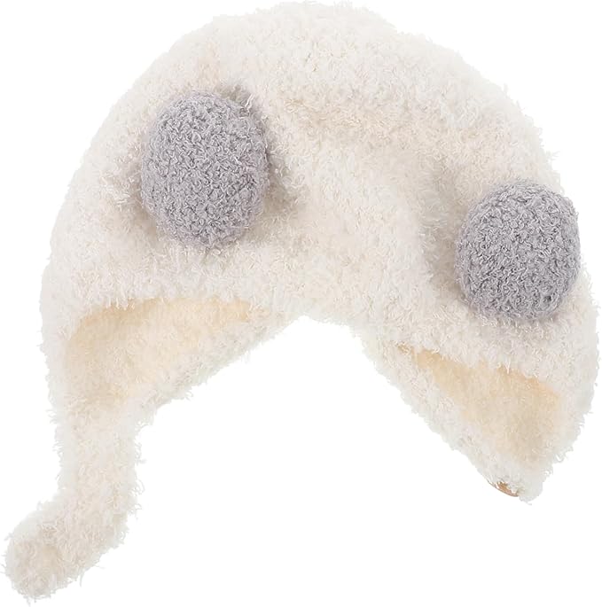 Baby Kids Winter Earmuff Hat Infant Toddler Warm Cap with Double Ball Ears Assorted Colors - Image 1