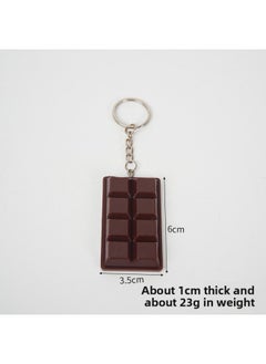 Generic Simulation Food Play Chocolate Food Model Miniature Food Play Valentine's Day Gift Dessert Shop Creative Play House Toys-Color:Dark Brown Chocolate (keychain)-Size:6*3.5cm  - Image 1
