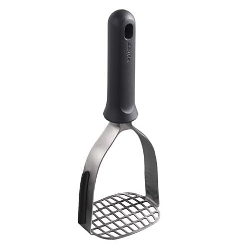 Zyliss Stainless Steel Potato Masher Food Smasher for Potatoes Avocados More Home Kitchen Essentials Accessories Manual Potato Masher Tool DishwasherSafe Vegetable Masher Grey - Image 1