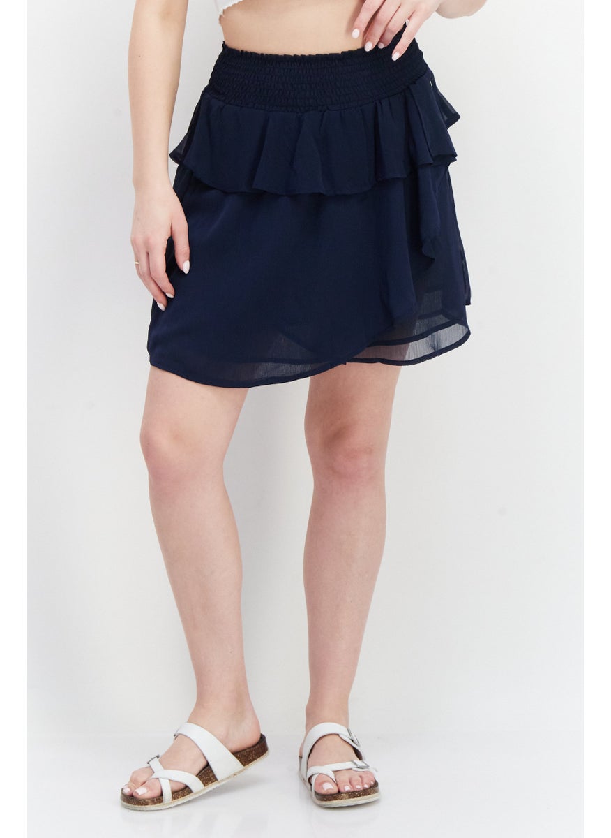 Pepe Jeans Women Plain Mini Skirts, Navy  - Image 1