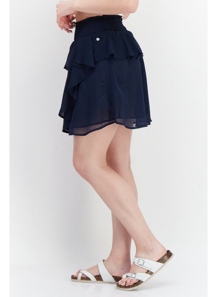 Pepe Jeans Women Plain Mini Skirts, Navy  - Image 3