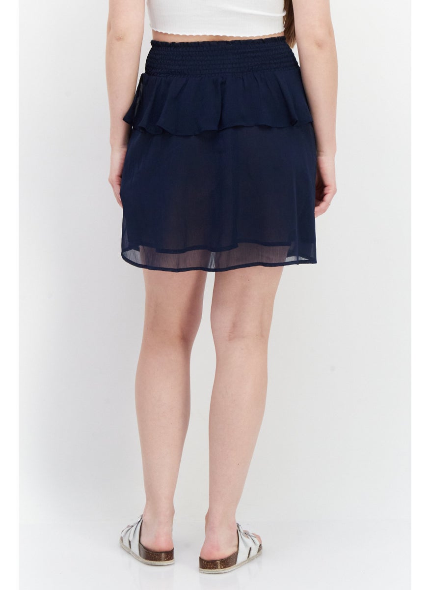 Pepe Jeans Women Plain Mini Skirts, Navy  - Image 2
