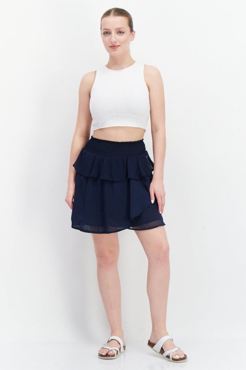 Pepe Jeans Women Plain Mini Skirts, Navy - Image 4