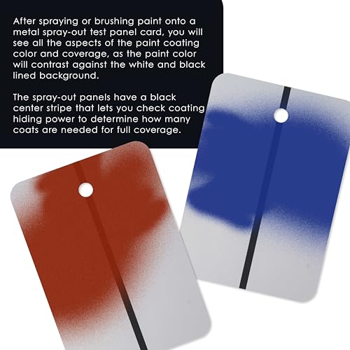 Master Airbrush Master Elite Paint Color Matching Spray Out Metal Panel Cards (Pack of 50, White) - Black Strip for Coating Coverage Test, Sheen, Metallic Flow - Check Color Match Accuracy - Automotive Refinishing - Image 4
