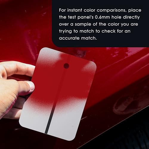 Master Airbrush Master Elite Paint Color Matching Spray Out Metal Panel Cards (Pack of 50, White) - Black Strip for Coating Coverage Test, Sheen, Metallic Flow - Check Color Match Accuracy - Automotive Refinishing - Image 5