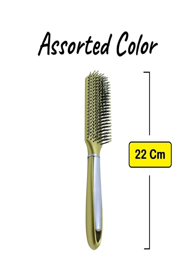 ADHVIK مشط تصفيف الشعر - متعدد الألوان - فرشاة شعر مسطحة مضادة للكهرباء الساكنة لفك تشابك الشعر بمقبض مريح - مثالية لجميع أنواع الشعر - أداة للعناية بالشعر بجودة صالونات التجميل - Image 3