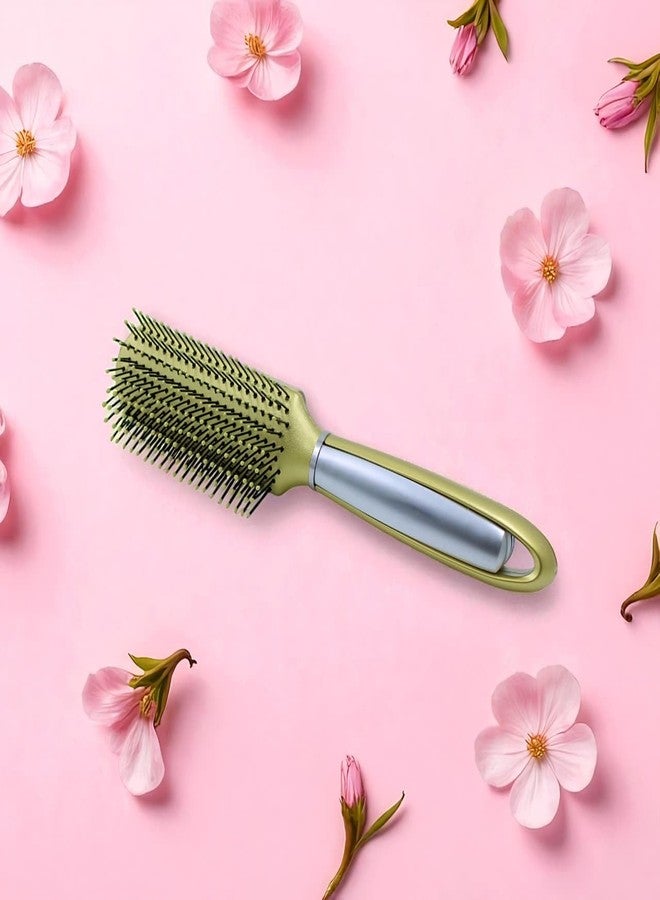 ADHVIK مشط تصفيف الشعر - متعدد الألوان - فرشاة شعر مسطحة مضادة للكهرباء الساكنة لفك تشابك الشعر بمقبض مريح - مثالية لجميع أنواع الشعر - أداة للعناية بالشعر بجودة صالونات التجميل - Image 5