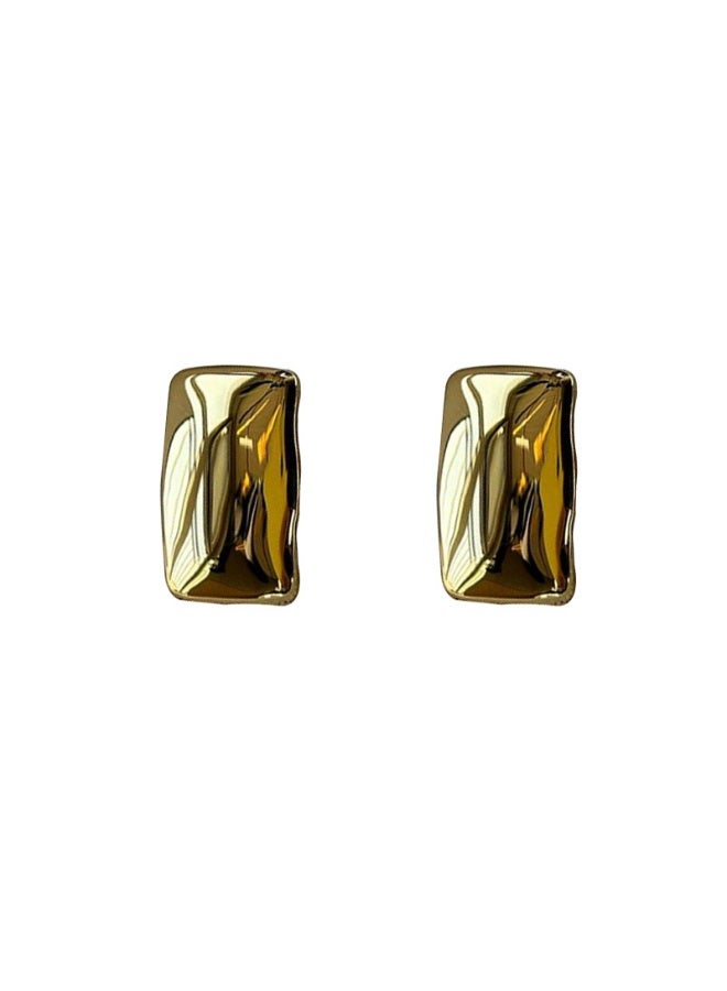 Ucanbe Geometric Square Copper Gold-Plated Earrings – Fashion Gold Light Luxury Ear Accessories - Image 4