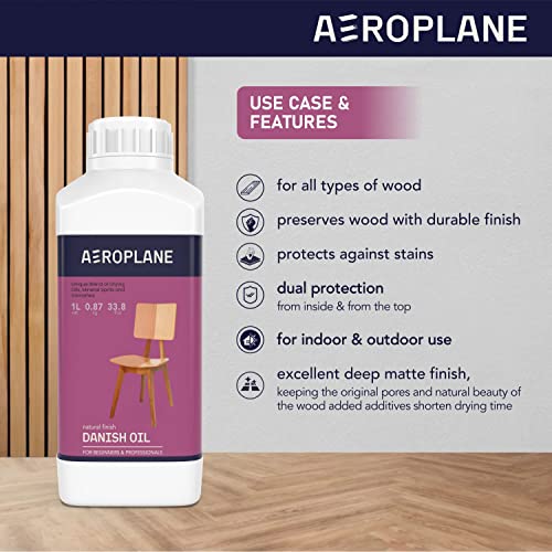 AEROPLANE - Danish Oil - Unique Linseed Oil Blend for Wood Finishing & Restoration - Natural Finish | 100 ML - Image 3