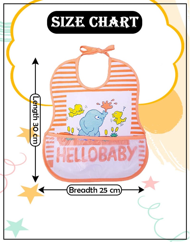 BTfash Babies Soft Button Bib for Feeding | Waterproof Bib for New Born | Washable Feeding Aprons for Infants & Toddlers | Reusable, Comfortable & Ideal for Mealtime | Gentle on Skin (Assorted_PO3) - Image 3