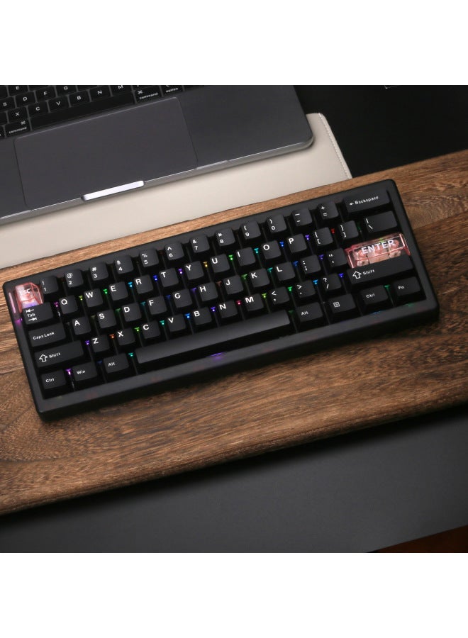 QK61 V2 Three-Mode Mechanical Keyboard VIA/QMK Wireless Bluetooth Gasket Structure Mechanical Keyboard-Color:Black  - Image 1