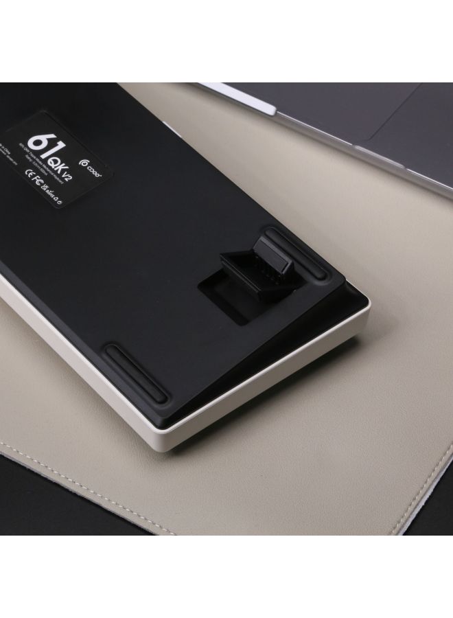 QK61 V2 Three-Mode Mechanical Keyboard VIA/QMK Wireless Bluetooth Gasket Structure Mechanical Keyboard-Color:Black  - Image 4