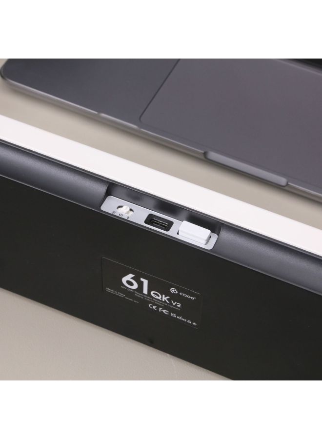 QK61 V2 Three-Mode Mechanical Keyboard VIA/QMK Wireless Bluetooth Gasket Structure Mechanical Keyboard-Color:Black  - Image 5