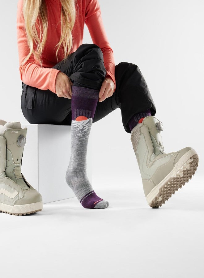 Smartwool, Women's, Snowboard Targeted Cushion Valley Sunset Over The Calf Socks, Light Gray, Medium - Image 2
