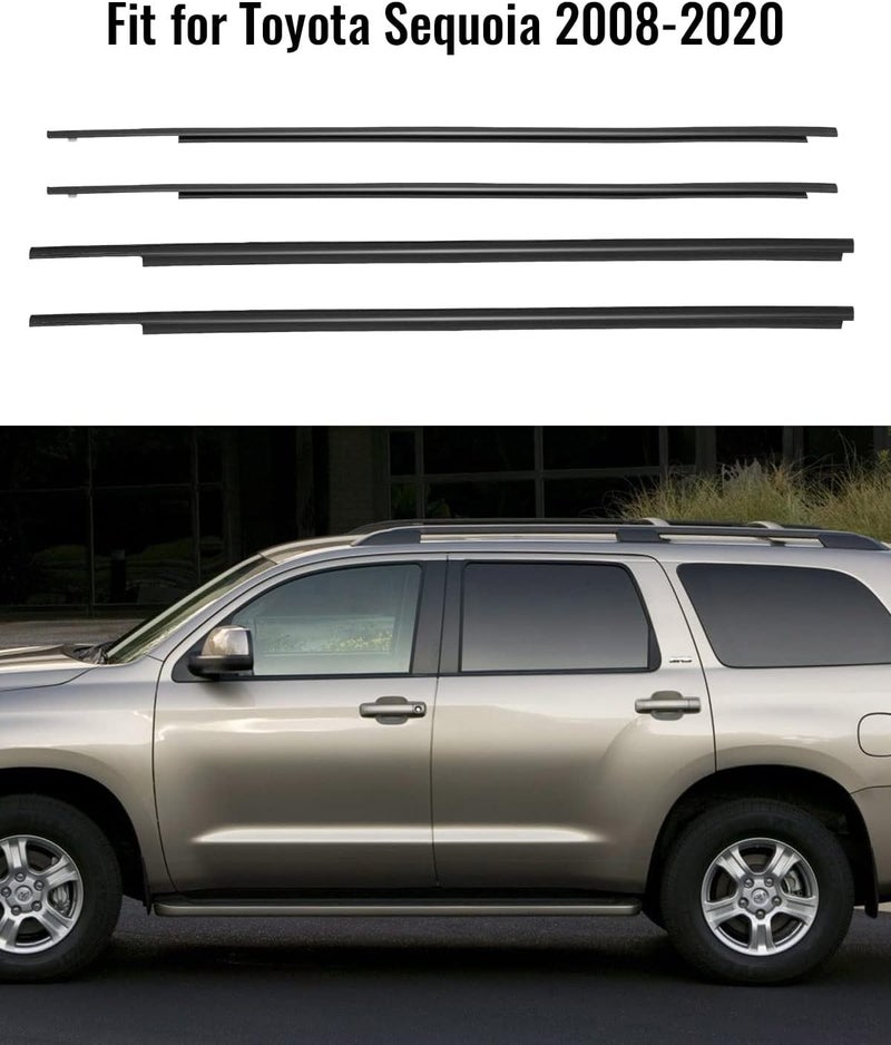 TIKSCIENCE Weatherstrip Window Moulding Trim Seal Belt for Toyota Sequoia 2008-2020 - Image 3