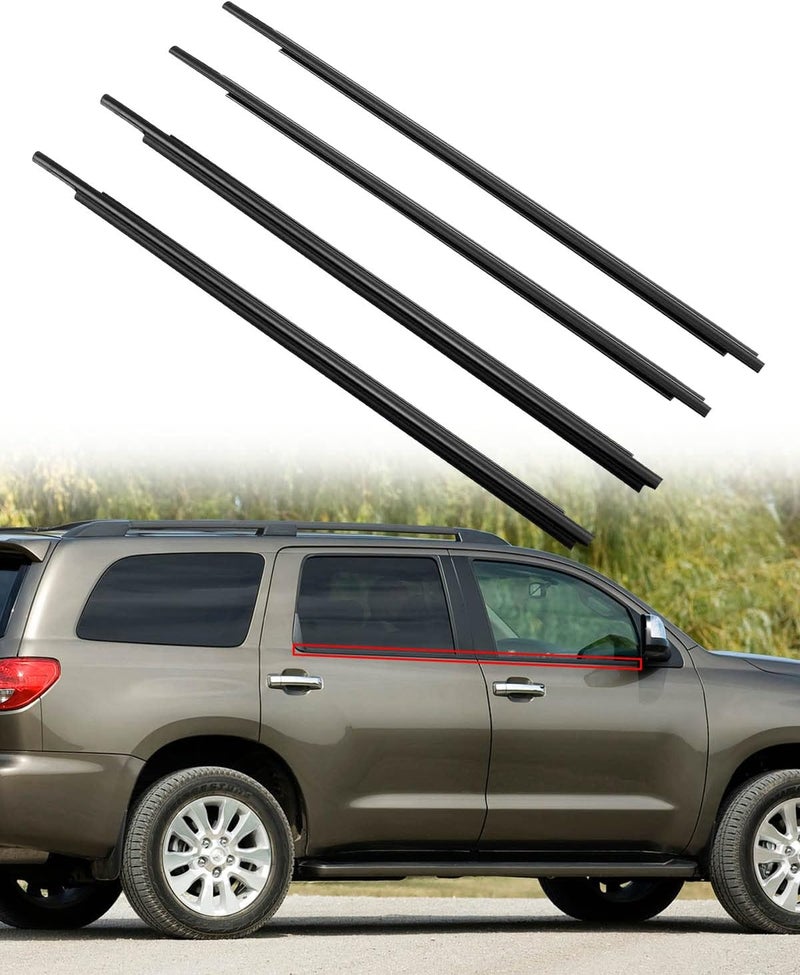 TIKSCIENCE Weatherstrip Window Moulding Trim Seal Belt for Toyota Sequoia 2008-2020 - Image 1